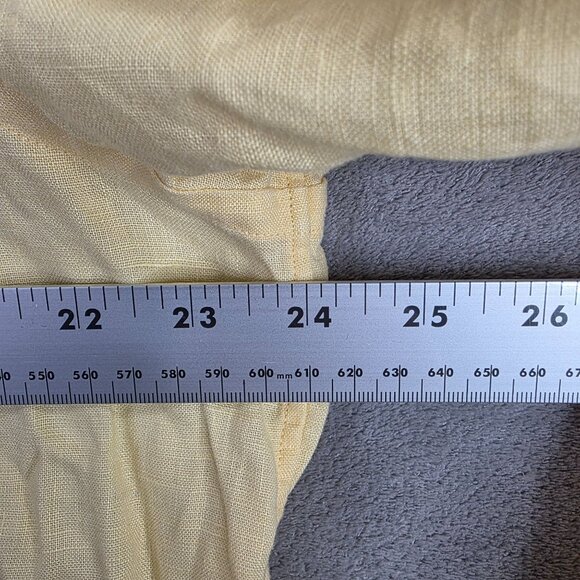 Mens Chaps Classics Yellow 100% Linen Shirt Long Sleeve Button Up Lightweight XL - Picture 5 of 8